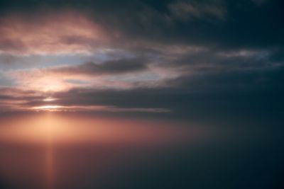 Scenic view of dramatic sky during sunset