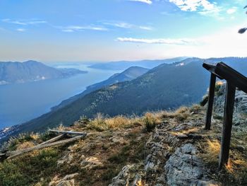 Scenic view of mountains against sky. lake maggiore. italian alps.