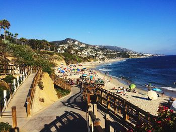 View of crowded beach