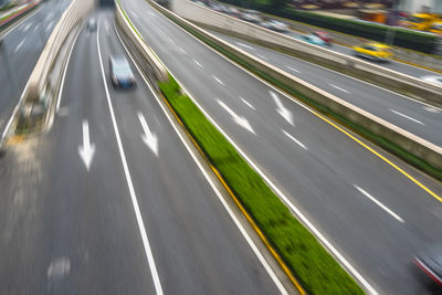 High angle view of highway