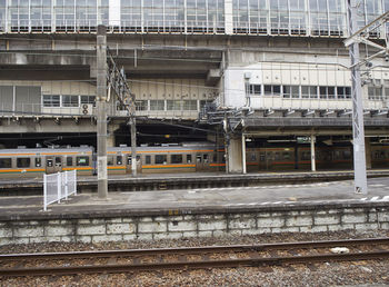 Train on railroad station platform