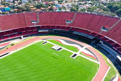 High angle view of empty stadium