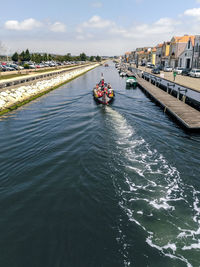 Scenic view of river against sky in aveiro 