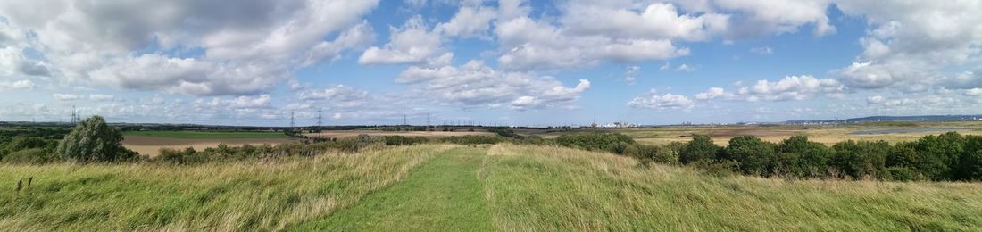 Panoramic view of land against sky