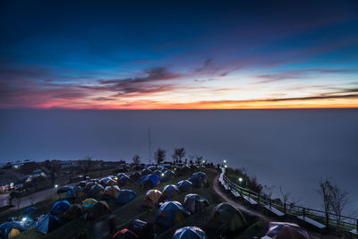 Aerial view of dramatic sky during sunset