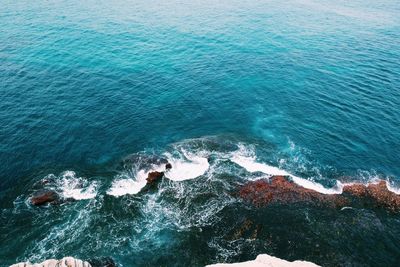 High angle view of sea against sky