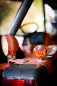 Close-up of old vintage car