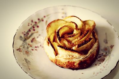 High angle view of cake in plate