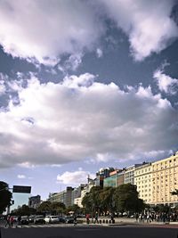 City against cloudy sky