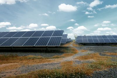 View of solar panels against sky