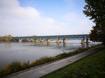 Bridge over river against sky