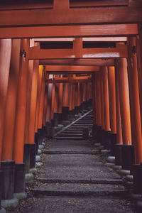 Staircase leading towards temple outside building