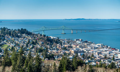 Aerial view of city at waterfront