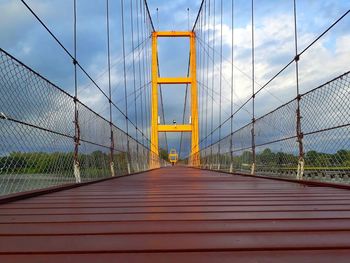 View of suspension bridge against sky