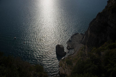 High angle view of sea against sky