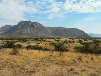 Scenic view of mountains against sky