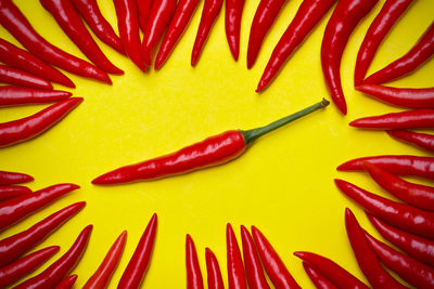 Full frame shot of red chili peppers