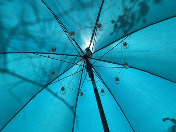Full frame shot of blue umbrella
