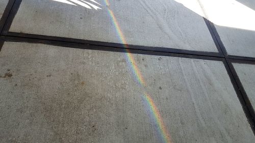High angle view of zebra crossing on road