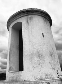 Low angle view of old building against sky