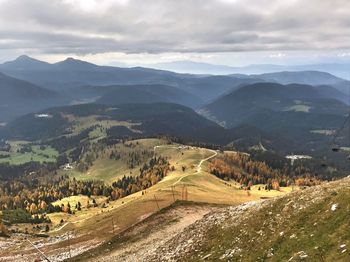 High angle view of landscape against sky