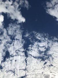 Low angle view of clouds in sky