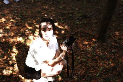 Man standing in forest