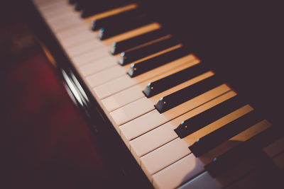 Close-up of piano keys