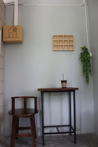 Empty chairs and table at home