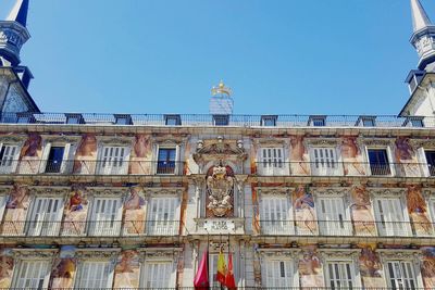 Low angle view of building against clear sky