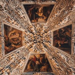 View of ornate ceiling of a temple