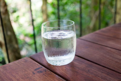 Close-up of drink in glass on table