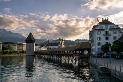Sunset in lucerne, switzerland