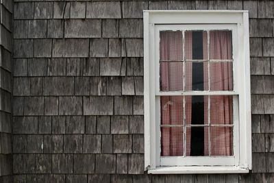 Low angle view of window on building