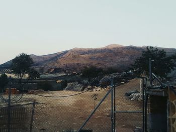 Scenic view of mountains against clear sky