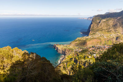 High angle view of sea against sky