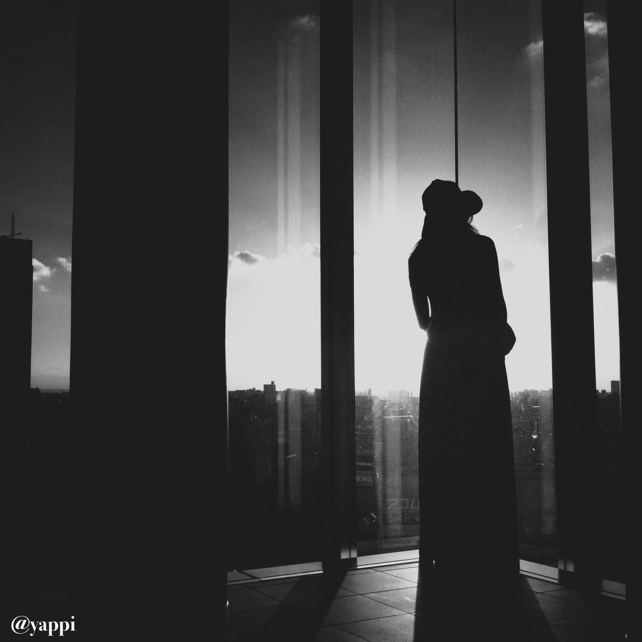 silhouette, architecture, built structure, indoors, window, building exterior, sunset, human representation, statue, dark, city, sculpture, sky, glass - material, sunlight, building, no people, art and craft, outline