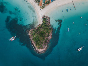 High angle view of sea shore