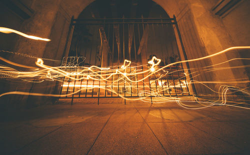 Rear view of illuminated lights