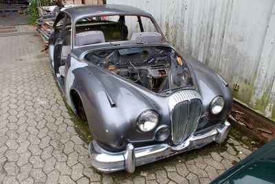 Abandoned car in garage