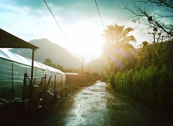 View of road at sunrise