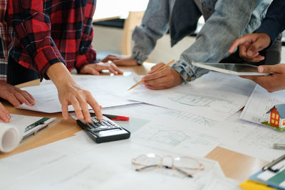 People working on table