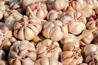 Full frame shot of onions for sale