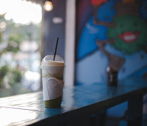 Close-up of drink on table