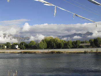 Scenic view of river against sky