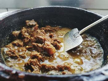 Close-up of breakfast served in bowl