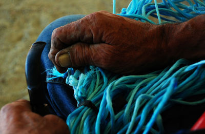 Close-up of hand feeding