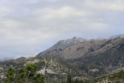 Scenic view of mountains against sky