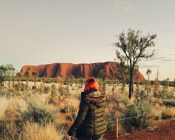 Uluru and woman 