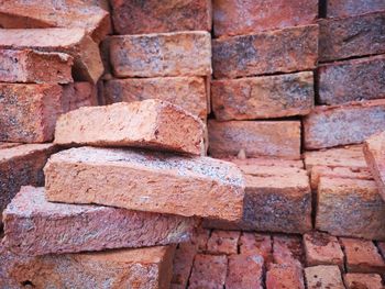 Full frame shot of stacked bricks